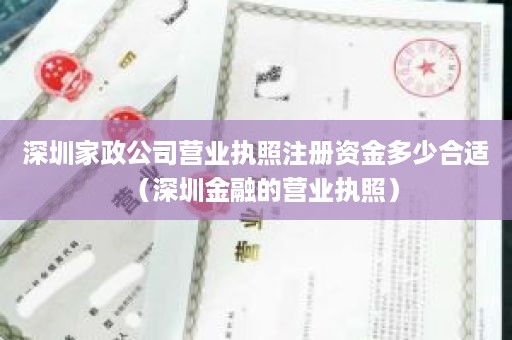 深圳家政公司营业执照注册资金多少合适（深圳金融的营业执照）