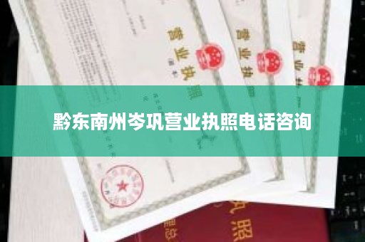 黔东南州岑巩营业执照电话咨询