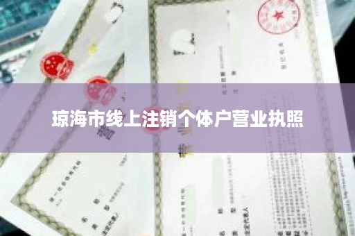 琼海市线上注销个体户营业执照