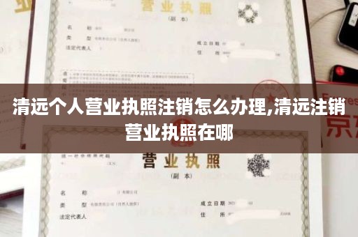 清远个人营业执照注销怎么办理,清远注销营业执照在哪