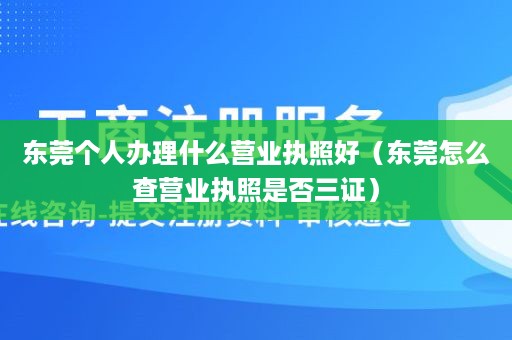 东莞个人办理什么营业执照好（东莞怎么查营业执照是否三证）