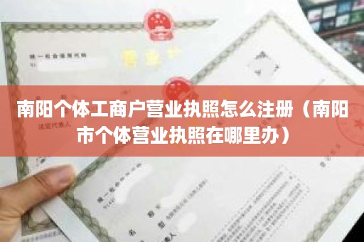 南阳个体工商户营业执照怎么注册（南阳市个体营业执照在哪里办）