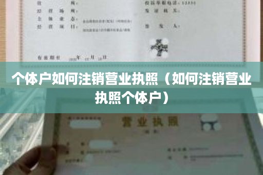 个体户如何注销营业执照（如何注销营业执照个体户）