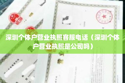 深圳个体户营业执照客服电话（深圳个体户营业执照是公司吗）