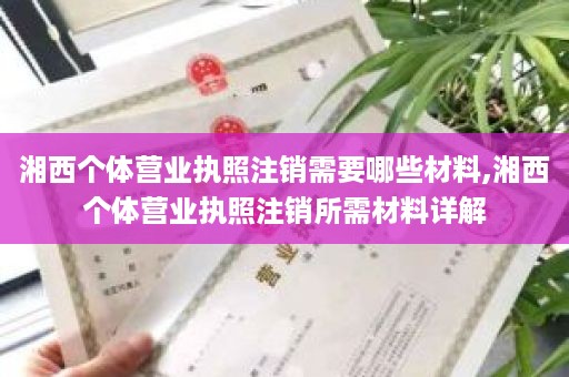 湘西个体营业执照注销需要哪些材料,湘西个体营业执照注销所需材料详解