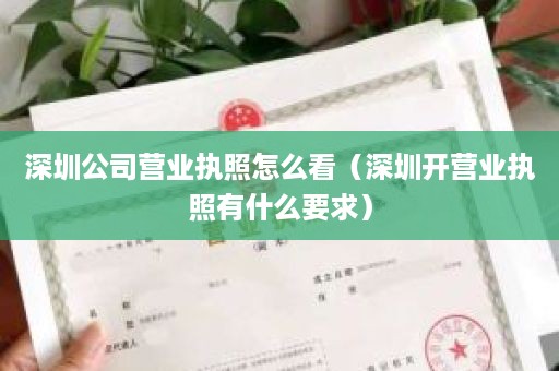 深圳公司营业执照怎么看（深圳开营业执照有什么要求）