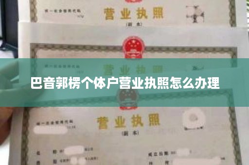 巴音郭楞个体户营业执照怎么办理