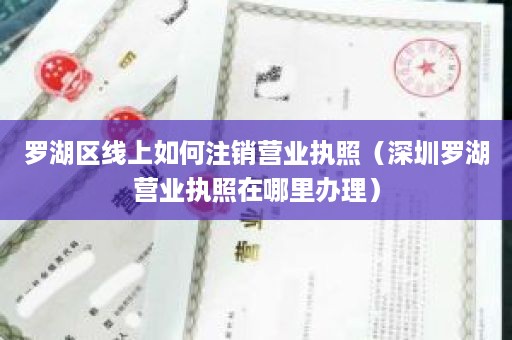 罗湖区线上如何注销营业执照（深圳罗湖营业执照在哪里办理）