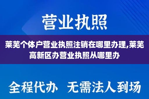 莱芜个体户营业执照注销在哪里办理,莱芜高新区办营业执照从哪里办