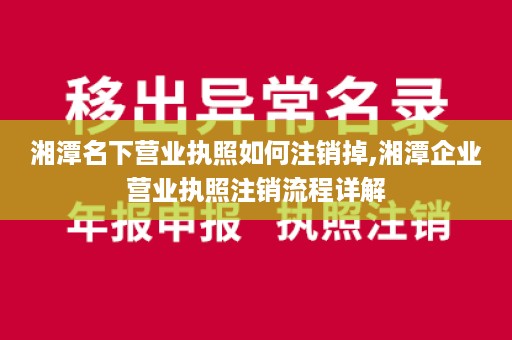 湘潭名下营业执照如何注销掉,湘潭企业营业执照注销流程详解