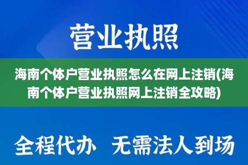 海南个体户营业执照怎么在网上注销(海南个体户营业执照网上注销全攻略)