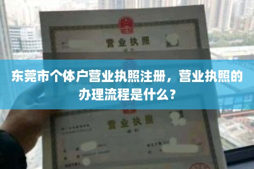 东莞市个体户营业执照注册，营业执照的办理流程是什么？