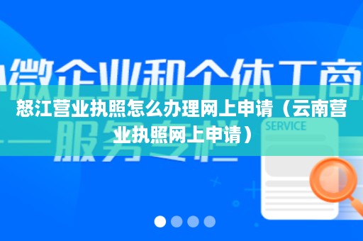 怒江营业执照怎么办理网上申请（云南营业执照网上申请）