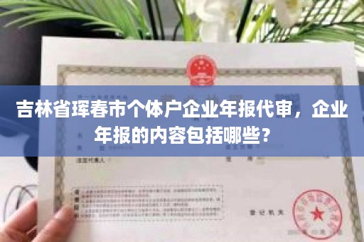 吉林省珲春市个体户企业年报代审，企业年报的内容包括哪些？