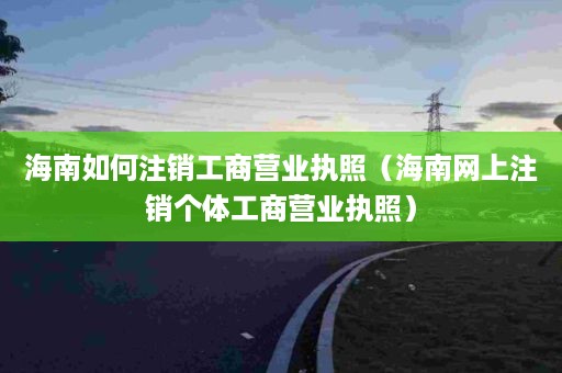 海南如何注销工商营业执照（海南网上注销个体工商营业执照）