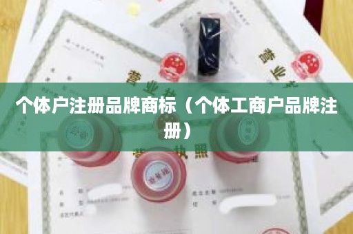 个体户注册品牌商标（个体工商户品牌注册）