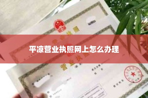 平凉营业执照网上怎么办理