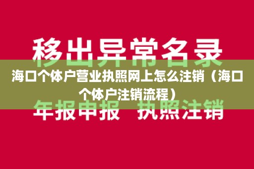 海口个体户营业执照网上怎么注销（海口个体户注销流程）