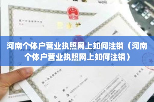 河南个体户营业执照网上如何注销（河南个体户营业执照网上如何注销）