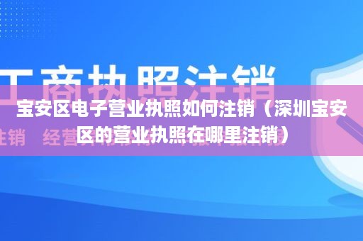 宝安区电子营业执照如何注销（深圳宝安区的营业执照在哪里注销）