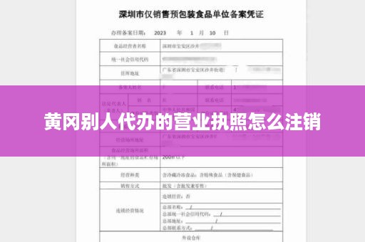 黄冈别人代办的营业执照怎么注销