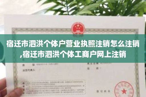 宿迁市泗洪个体户营业执照注销怎么注销,宿迁市泗洪个体工商户网上注销