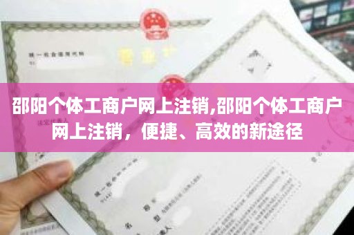 邵阳个体工商户网上注销,邵阳个体工商户网上注销，便捷、高效的新途径