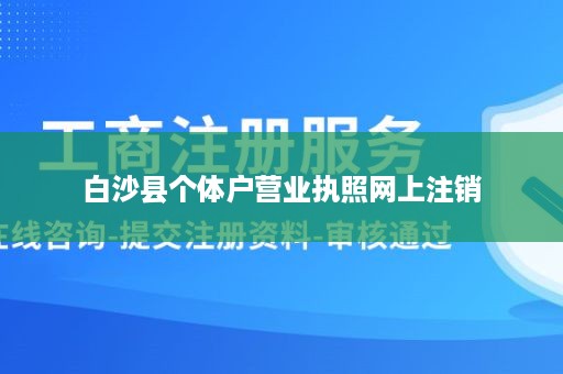 白沙县个体户营业执照网上注销