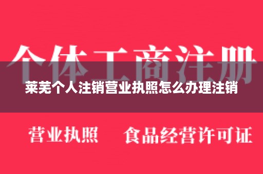 莱芜个人注销营业执照怎么办理注销