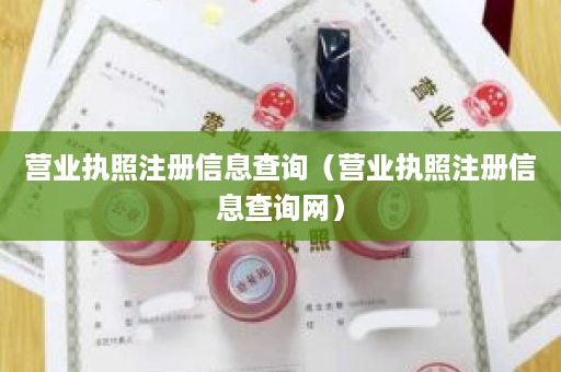 营业执照注册信息查询（营业执照注册信息查询网）