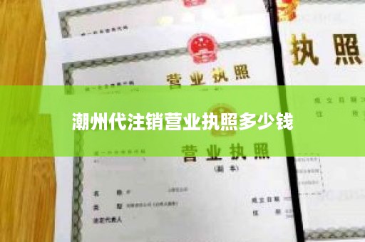 潮州代注销营业执照多少钱