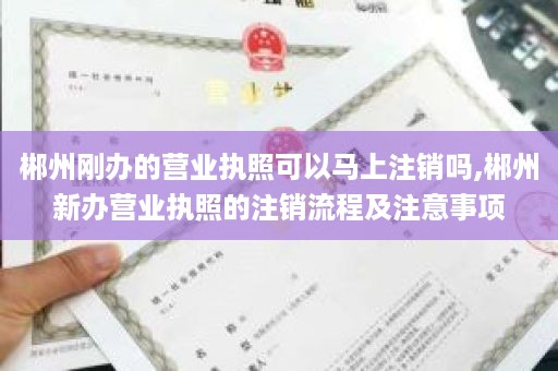 郴州刚办的营业执照可以马上注销吗,郴州新办营业执照的注销流程及注意事项