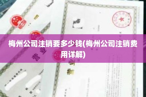 梅州公司注销要多少钱(梅州公司注销费用详解)