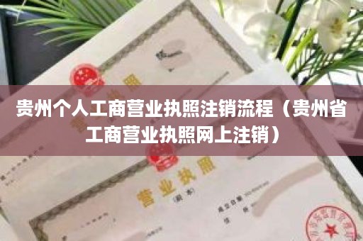 贵州个人工商营业执照注销流程（贵州省工商营业执照网上注销）