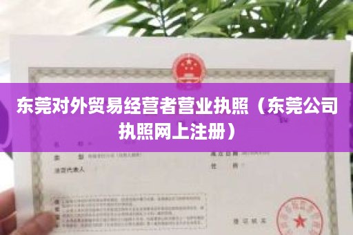 东莞对外贸易经营者营业执照（东莞公司执照网上注册）