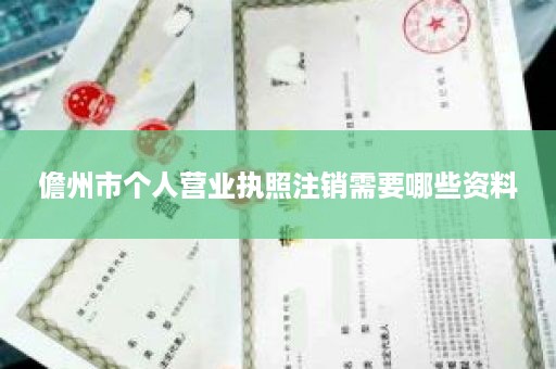 儋州市个人营业执照注销需要哪些资料