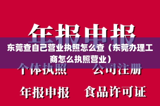 东莞查自己营业执照怎么查（东莞办理工商怎么执照营业）