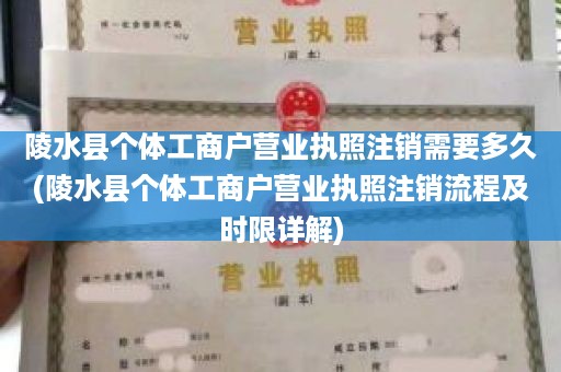 陵水县个体工商户营业执照注销需要多久(陵水县个体工商户营业执照注销流程及时限详解)