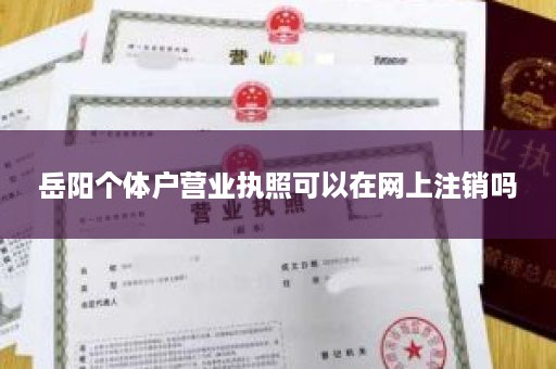 岳阳个体户营业执照可以在网上注销吗