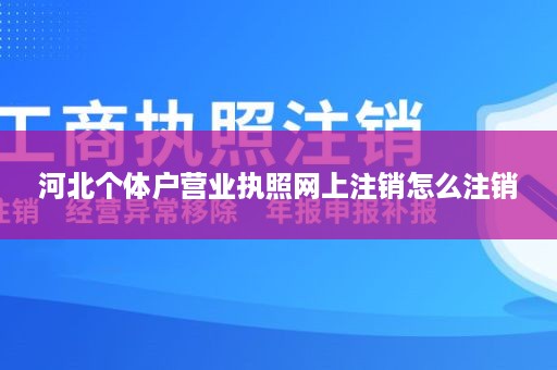 河北个体户营业执照网上注销怎么注销