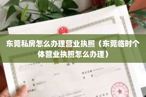 东莞私房怎么办理营业执照（东莞临时个体营业执照怎么办理）