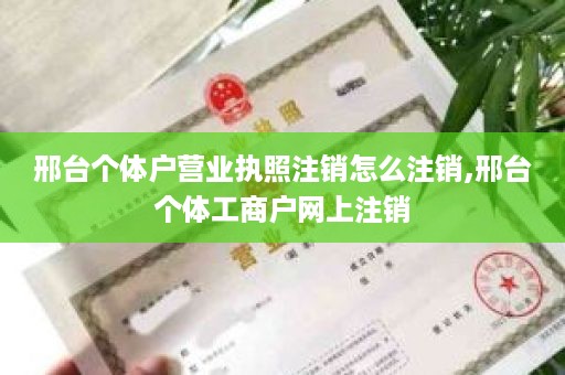 邢台个体户营业执照注销怎么注销,邢台个体工商户网上注销