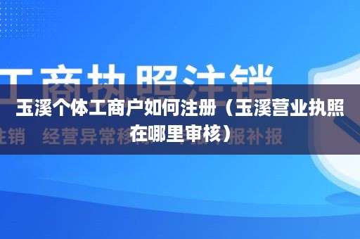 玉溪个体工商户如何注册（玉溪营业执照在哪里审核）