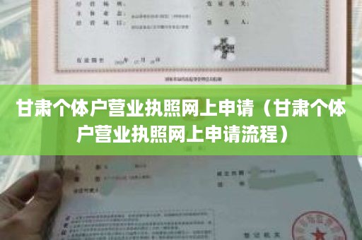 甘肃个体户营业执照网上申请（甘肃个体户营业执照网上申请流程）