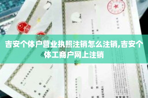 吉安个体户营业执照注销怎么注销,吉安个体工商户网上注销