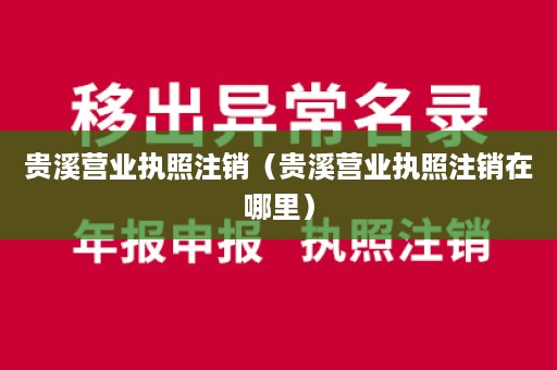 贵溪营业执照注销（贵溪营业执照注销在哪里）