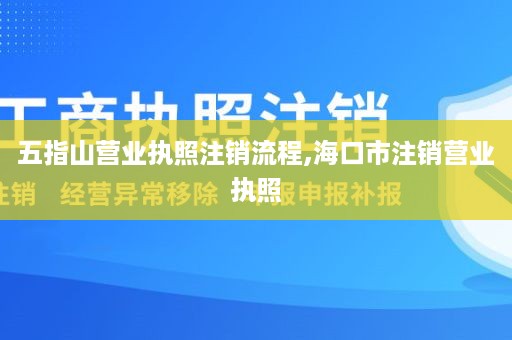 五指山营业执照注销流程,海口市注销营业执照