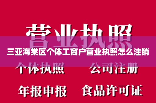 三亚海棠区个体工商户营业执照怎么注销