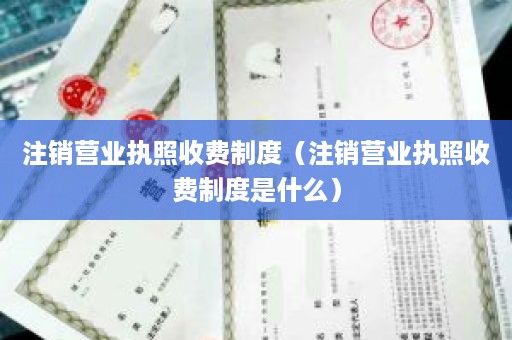 注销营业执照收费制度（注销营业执照收费制度是什么）