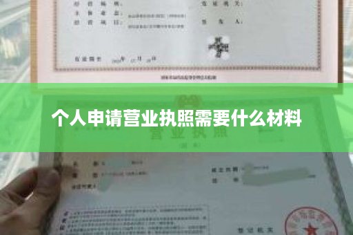 个人申请营业执照需要什么材料